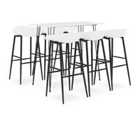 Yisssmeng Ensemble de bar 7 pièces avec 1 table de bar et 6 tabourets de | Ensemble de salle à manger moderne en MDF et 6 chaises ergonomiques en polypropylène pour cuisine, salle à manger et bistrot