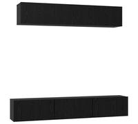 Yisssmeng Ensemble Meuble TV Mural 6 Pcs Chêne Noir Bois d'Ingénierie | Set modulaire suspendu pour le salon, offrant un grand espace de rangement avec ses 6 portes.