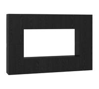 Yisssmeng Ensemble Meuble TV Mural 8 pcs Chêne Noir Bois d'Ingénierie | Aménagez votre salon avec ce set suspendu doté de portes battantes et d'étagères pratiques pour vos objets.