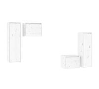 Yisssmeng Ensemble Meuble TV Suspendu 4 Pcs Blanc en Bois de Pin Massif | Set de 4 armoires murales flottantes en bois pour optimiser le rangement et la déco du salon contemporain.