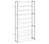 Yisssmeng Étagère à chaussures pour 40 paires de chaussures, 10 niveaux avec structure en métal, étagère à chaussures peu encombrante pour couloir et entrée, blanc, 140 x 72 x 20 cm