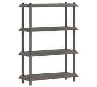Yisssmeng Étagère en plastique à 4 niveaux en polypropylène - 100 x 40 x 136,5 cm - Étagère domestique stable pour cave, garage, balcon et jardin - Charge maximale de 30 kg par niveau - Gris clair