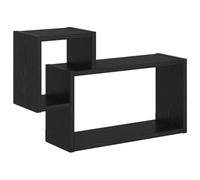 Yisssmeng Étagère Murale Bois d'Ingénierie Chêne Noir 55x15x35 cm | Meuble flottant rectangulaire pour salon et bureau, capacité de charge élevée et rangement compact élégant pour intérieur.