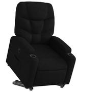 Yisssmeng Fauteuil de relaxation électrique avec aide au relevage, en tissu noir, 74 cm de large, inclinaison à 135 °, cadre en bois et métal robuste, pour salon, chambre à coucher, bureau