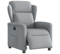 Yisssmeng Fauteuil de relaxation électrique en tissu gris clair 78 x 95 x 100 cm Fauteuil TV moderne avec fonction inclinable à 135° Confortable et réglable électrique pour salon chambre à coucher