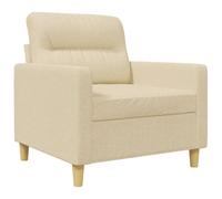 Yisssmeng Fauteuil Relax en Tissu Crème, Structure Métal 78x77x80cm | Chaise de relaxation rembourrée avec accoudoirs pour salon, chambre et coin lecture, assise ergonomique et stable