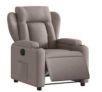 Yisssmeng Fauteuil télé électrique en tissu taupe - Fauteuil relaxant avec fonction couchage à 135° - 77 x 94,5 x 100 cm - Confortable et durable - Pour salon, chambre à coucher et salon