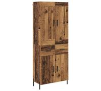 Yisssmeng Haut Armoire 2 pcs Bois Ancien Buffet Rangement Salon 180 cm