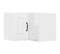 Yisssmeng Kalmar Armoire d'angle suspendue pour cuisine, blanc brillant, meuble de cuisine en bois composite, solution de rangement, 57 x 57 x 40 cm