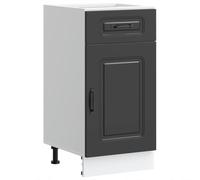 Yisssmeng Kalmar - Commode basse - Noir - 40 x 46 x 81,5 cm - En matériau dérivé du bois avec tiroir et porte - Armoire de rangement peu encombrante avec pieds réglables - Pour cuisine, couloir, salle