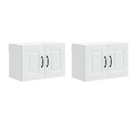 Yisssmeng Kalmar Lot de 2 armoires murales de cuisine en matériau dérivé du bois Blanc 60 x 31 x 40 cm Design moderne avec espace de rangement généreux et capacité de charge de 120 kg Pour cuisine