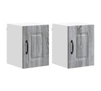 Yisssmeng Kalmar - Lot de 2 armoires murales de cuisine - Gris Sonoma - 30 x 31 x 40 cm - En matériau dérivé du bois - Buffet moderne avec beaucoup d'espace de rangement - Montage facile pour cuisine