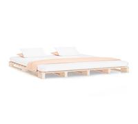 Yisssmeng Lit à palettes 140 x 190 cm en pin massif, cadre de lit classique en bois non traité, lit futon plat avec sommier à lattes, pour chambre à coucher et chambre d'adolescent