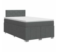 Yisssmeng Lit à sommier tapissier 120 x 190 cm avec matelas Gris foncé | Lit capitonné moderne avec matelas à ressorts ensachés, surmatelas et tête de lit réglable.
