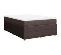 Yisssmeng Lit à sommier tapissier 140 x 190 cm marron foncé en tissu robuste avec matelas à ressorts ensachés et surmatelas Design moderne pour chambre d'adolescent, chambre d'amis et chambre à