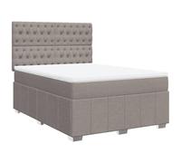 Yisssmeng Lit à sommier tapissier 160 x 200 cm avec matelas à ressorts ensachés et surmatelas, lit rembourré avec tête de lit réglable en hauteur et sommier à lattes, lit double en tissu pour chambre