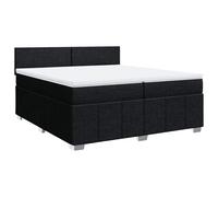 Yisssmeng Lit à sommier tapissier, 200 x 200 cm, en tissu noir, avec matelas à ressorts ensachés, tête de lit réglable en hauteur, design moderne, confort et durabilité, pour chambre à coucher et