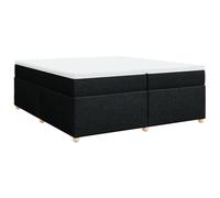 Yisssmeng Lit à sommier tapissier, 200 x 200 cm, noir, avec matelas à ressorts ensachés, en polyester respirant, design moderne, housse amovible, cadre de lit robuste, pour chambre à coucher et