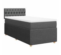 Yisssmeng Lit à sommier tapissier, 90 x 190 cm, gris foncé, à ressorts ensachés, design moderne, lit simple, avec housse en polyester doux, confort de sommeil confortable pour chambre d'adolescent