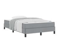 Yisssmeng Lit à sommier tapissier avec matelas - 120 x 190 cm - Gris clair - Lit capitonné avec matelas à ressorts ensachés et sommier à lattes - Lit double moderne en tissu pour chambre à coucher et