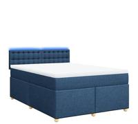 Yisssmeng Lit à sommier tapissier bleu 160 x 200 cm avec matelas à ressorts ensachés et lumière d'ambiance LED en polyester résistant pour chambre à coucher et chambre d'adolescent