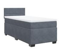 Yisssmeng Lit à sommier tapissier, gris foncé, 90 x 190 cm, housse en velours, avec matelas à ressorts ensachés et coussin lavable, design moderne, lit simple confortable, pour chambre d'adolescent et