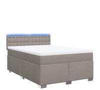 Yisssmeng Lit à sommier tapissier, taupe, 140 x 190 cm, avec matelas à ressorts ensachés et éclairage LED, design moderne, pour chambre à coucher et chambre d'adolescent