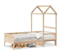 Yisssmeng Lit de jour, avec toit, 80 x 200 cm, en pin massif, pour enfants, adolescents, sommier à lattes et capot de jeu, lit simple, robuste, pour chambre à coucher, salon ou chambre d'amis