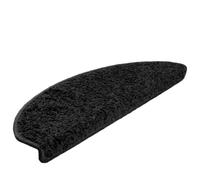 Yisssmeng Lot de 15 Tapis d'Escalier 65x21x4 cm Noir Demi-Rond | Marches d'escalier intérieur lavables en polypropylène noir avec bandes adhésives double face, insonorisantes.
