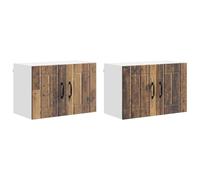 Yisssmeng Lot de 2 armoires murales de cuisine en bois recyclé 60 x 31 x 40 cm en matériau dérivé du bois avec 4 portes Design moderne robuste et durable pour les cuisines privées ou professionnelles