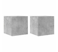Yisssmeng Lot de 2 armoires TV murales pour salon, armoire hi-fi à montage mural, en bois, gris béton, 30,5 x 30 x 30 cm, étagère murale moderne