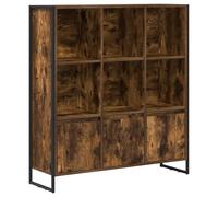 Yisssmeng Lot de 2 bibliothèques aspect chêne fumé - 99,5 x 30 x 108 cm - Étagère sur pied en bois avec 18 compartiments et 6 portes - Séparateur industriel pour salon et bureau