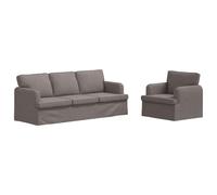 Yisssmeng Lot de 2 canapés d'angle - Taupe - Canapé modulaire moderne pour salon - Canapé ergonomique avec housse en tissu doux et cadre en métal - Assise confortable - 201 x 80 x 85 cm