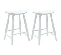 Yisssmeng Lot de 2 chaises de salle à manger, blanches, 46 x 37 x 63 cm, en bois de caoutchouc massif, design moderne avec pieds en forme de cône, robustes et durables, pour salle à manger, cuisine