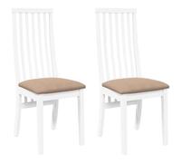 Yisssmeng Lot de 2 chaises de salle à manger, en bois d'hévéa, ergonomiques, blanches, marron, 41 x 48,5 x 101 cm, 110 kg, modernes
