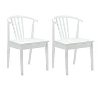 Yisssmeng Lot de 2 chaises de salle à manger, en bois d'hévéa massif, blanches, 51 x 61 x 80,5 cm, avec coussin d'assise confortable, design vintage moderne, robustes et durables, pour cuisine, salle