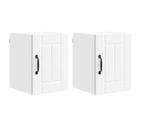 Yisssmeng Lot de 2 façades de cuisine Lucca - En bois - Design moderne - Blanc - 30 x 31 x 40 cm - Façade modulaire pour meubles de cuisine - Montage nécessaire