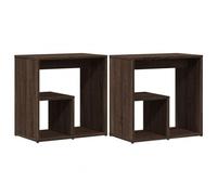 Yisssmeng Lot de 2 Tables d'Appoint Chêne Marron 50x30x50 cm | Meubles de rangement pratiques pour votre salon ou chambre, offrant une bonne stabilité et un design contemporain.
