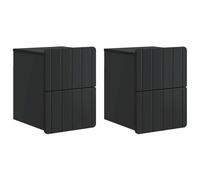Yisssmeng Lot de 2 Tables de Chevet Murale Noir 33x34,5x43 cm | Meuble suspendu au design vintage en bois d'ingénierie pour chambre, salon et couloir. Gain de place optimal.