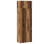 Yisssmeng Lot de 3 armoires de rangement multi-usages aspect bois vieilli avec étagères et portes, système d'armoire moderne pour salon, chambre à coucher et bureau, 70 x 42,5 x 225 cm
