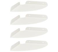 Yisssmeng Lot de 4 étagères flottantes blanches mates - 18 x 18 x 2 cm - Étagère d'angle en acier - Étagère murale carrée avec bord surélevé - Pour cuisine, salon et salle de bain