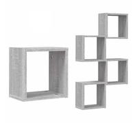 Yisssmeng Lot de 4 Étagères Murales Cube Gris Sonoma 26x15x26 cm | Idéal pour le salon ou le bureau, ce lot de 4 niches murales en bois d'ingénierie optimise l'espace avec style.