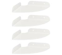 Yisssmeng Lot de 4 étagères murales d'angle flottantes en métal - Blanc mat - 15 x 15 x 2 cm - Pour salle de bain, cuisine, salon - Petite étagère murale carrée avec bord surélevé jusqu'à 5 kg
