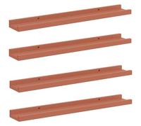 Yisssmeng Lot de 4 Étagères Murales en Bois d'Ingénierie Rouge 60x9x3cm | Décoration moderne et modulaire pour le salon, la chambre ou le bureau. Rangement solide et élégant en bois résistant.