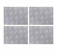 Yisssmeng Lot de 4 marches d'escalier en aluminium - Design tôle ondulée - Argenté - 40 x 30 cm - Protection d'escalier à angle droit - Pour l'extérieur et l'intérieur - Protection de marchepied