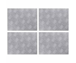 Yisssmeng Lot de 4 marches d'escalier en aluminium - Design tôle ondulée - Argenté - 40 x 30 cm - Protection d'escalier à angle droit - Pour l'extérieur et l'intérieur - Protection de marchepied