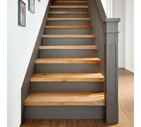 Yisssmeng Lot de 4 marches d'escalier en chêne massif 70 x 30 x 2 cm - Tapis d'escalier en bois naturel pour rénovation d'escalier - Marches de rechange en bois de chêne laqué marron clair pour