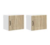 Yisssmeng Lucca Lot de 2 armoires murales de cuisine en chêne Sonoma - Armoire murale moderne en bois - Armoire de cuisine compacte pour plus d'espace de rangement - 50 x 31 x 40 cm