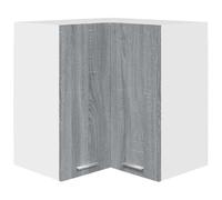 Yisssmeng Lyon Armoire d'angle suspendue en bois massif avec 2 compartiments, peu encombrante, design moderne, pour cuisine, couloir, salon, gris sonoma 57 x 57 x 60 cm