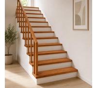 Yisssmeng Marche d'Escalier Chêne Massif 120x30x2 cm Marron 4 Pcs | Habille vos escaliers d'intérieur avec un habillage en bois noble. Apporte chaleur naturelle et protection au salon.